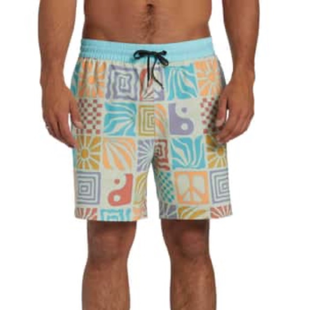 Billabong Good Times Layback Boardshorts – Men’s Medium – Multicolor “Moon” 🌊‎